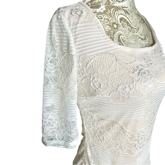 Sexy Floral Lace Dress Wedding Retro Cottage Romantic Stretchy Bodycon Medium - Picture 4 of 6